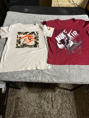 Nike Kids' Tees Bundle - Maroon & Cream Graphic Shirts